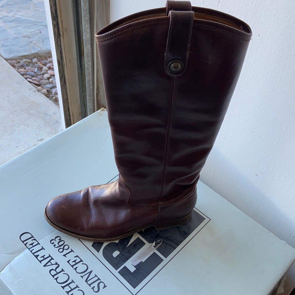 Melissa Button Boot in dark brown